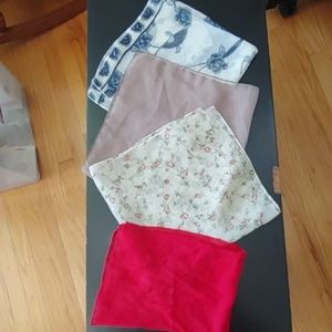 Lot of 4 chiffon type neck scarves